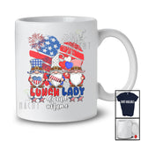 Personalized Custom Name Lunch Lady Squad; Joyful 4th Of July Three Gnomes; US Flag Heart T-Shirt