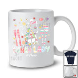 Personalized Custom Name Lunch Lady; Colorful Easter Flowers Bunny; Proud Jobs Family Group T-Shirt