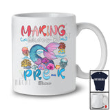 Personalized Custom Name Making Waves In Pre-K; Lovely Back To School Girls Mermaid Tail T-Shirt