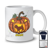 Personalized Custom Name Maltese In Plaid Pumpkin; Creepy Halloween Animal Family T-Shirt