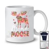 Personalized Custom Name Mama Moose; Lovely Mother's Day Moose Leopard Floral; Family T-Shirt