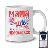 Personalized Custom Name Mama Of The Little Firecracker; Lovely 4th Of July Family Patriotic T-Shirt