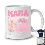 Personalized Custom Name Mama is Connecting to God Prayer; Lovely Mother's Day Cross; Family T-Shirt