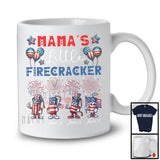 Personalized Custom Name Mama's Little Firecracker, Proud 4th Of July Fireworks, Patriotic T-Shirt