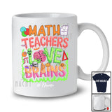 Personalized Custom Name Math Teachers Love Brains; Scary Halloween Zombies Teacher T-Shirt