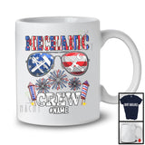 Personalized Custom Name Mechanic Crew, Joyful 4th Of July USA Sunglasses, Careers Patriotic T-Shirt