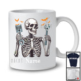 Personalized Custom Name Mechanic Skeleton, Horror Halloween Costume Proud Careers Group T-Shirt