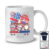 Personalized Custom Name Medical Assistant Squad; Joyful 4th Of July Three Gnomes; US Flag Heart T-Shirt