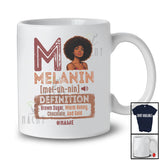 Personalized Custom Name Melanin Definition; Proud Black History Juneteenth Women Afro T-Shirt