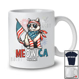 Personalized Custom Name Meowica; Adorable 4th of July Cat For USA Patriotic American Flag T-Shirt