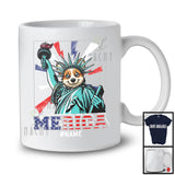 Personalized Custom Name Merica, Humorous 4th Of July Liberty Corgi Owner, Patriotic T-Shirt