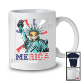 Personalized Custom Name Merica, Humorous 4th Of July Liberty Giraffe, Wild Animal Patriotic T-Shirt