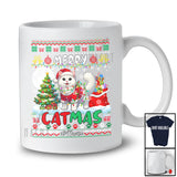 Personalized Custom Name Merry Catmas; Amazing Christmas Lights Sweater Cat Santa; Family T-Shirt