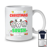 Personalized Custom Name Merry Christmas Brush Them All; Lovely Three Teeth Dental Dentist T-Shirt