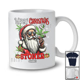 Personalized Custom Name Merry Christmas Stoner; Sarcastic X-mas Santa Smoking; 420 Smoker T-Shirt