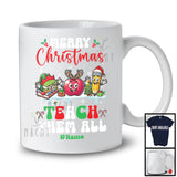 Personalized Custom Name Merry Christmas Teach Them All; Lovely Three School Things; Teacher T-Shirt