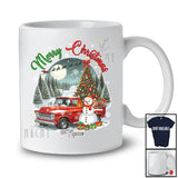 Personalized Custom Name Merry Christmas; Amazing X-mas Tree On Pickup Truck Snowman T-Shirt