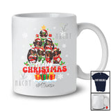 Personalized Custom Name Merry Christmas; Lovely Black Afro Santa African Girls Women X-mas Tree T-Shirt