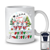 Personalized Custom Name Merry Christmas; Lovely Three ASL Bunnies; X-mas Moon Sign Language T-Shirt