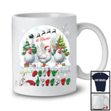 Personalized Custom Name Merry Christmas; Lovely Three ASL Chickens; X-mas Moon Sign Language T-Shirt