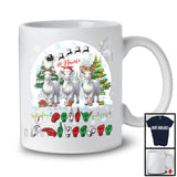 Personalized Custom Name Merry Christmas; Lovely Three ASL Goats; X-mas Moon Sign Language T-Shirt