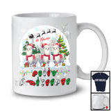 Personalized Custom Name Merry Christmas; Lovely Three ASL Llamas; X-mas Moon Sign Language T-Shirt