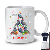 Personalized Custom Name Merry Christmas; Lovely X-mas Tree Starling Snowing Around; Bird Animal T-Shirt