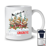 Personalized Custom Name Merry Crickets; Humorous Christmas Moon Three Santa Bearded Dragon T-Shirt