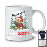 Personalized Custom Name Merry Crickets; Humorous Christmas Moon Tree Santa Bearded Dragon T-Shirt