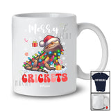 Personalized Custom Name Merry Crickets; Joyful Christmas Lights Bearded Dragon Groovy T-Shirt