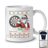Personalized Custom Name Merry Dartmas; Amazing Christmas Sweater Santa Playing Dart Player T-Shirt