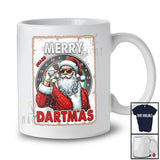 Personalized Custom Name Merry Dartmas; Amazing Christmas Vintage Santa Playing Dart Player T-Shirt