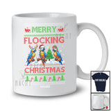 Personalized Custom Name Merry Flocking; Wonderful Christmas Sweater Three Macaw; Bird T-Shirt