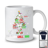 Personalized Custom Name Merry Grill-mas; Amazing Christmas Lights Tree Grilling; BBQ Smoker T-Shirt
