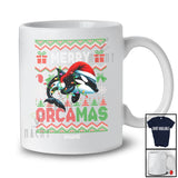 Personalized Custom Name Merry Orcamas; Amusing Christmas Lights Sweater Orca Killer Whale T-Shirt