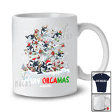 Personalized Custom Name Merry Orcamas; Amusing Christmas Orca Killer Whale On X-mas Tree T-Shirt