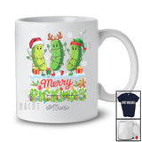 Personalized Custom Name Merry Pickmas; Humorous Christmas Snow Three Pickle; Family T-Shirt