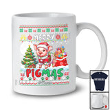 Personalized Custom Name Merry Pigmas; Amazing Christmas Lights Sweater Pig Santa; Family T-Shirt