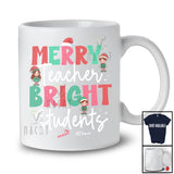 Personalized Custom Name Merry Teacher Bright Students; Amazing Christmas Elf; Family T-Shirt