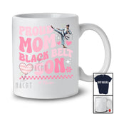 Personalized Custom Name Mom Black Belt Son; Proud Mother's Day Karate Martial Art; Groovy T-Shirt