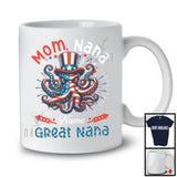 Personalized Custom Name Mom Nana Great Nana, Amazing 4th Of July Octopus Family Group T-Shirt