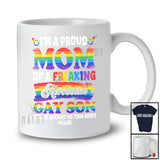 Personalized Custom Name Mom Of A Freaking Gay Son; Lovely Mother's Day Gay Flag LGBTQ T-Shirt