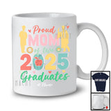 Personalized Custom Name Mom Of Two 2025 Graduates; Proud Mother's Day Twin Boys; Graduation T-Shirt