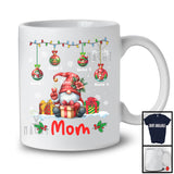 Personalized Custom Name Mom; Adorable Christmas Lights Ornaments Gnomes; Family T-Shirt