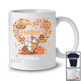 Personalized Custom Name Mom; Adorable Thanksgiving Fall Tree Heart Pumpkins Chicken; Family T-Shirt