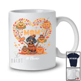 Personalized Custom Name Mom; Adorable Thanksgiving Fall Tree Heart Pumpkins Dachshund; Family T-Shirt