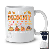 Personalized Custom Name Mommy Loves Her Cute Pumpkins; Lovely Thanksgiving Fall Leaf Family T-Shirt