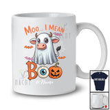 Personalized Custom Name Moo I Mean Boo; Amusing Halloween Cow Ghost Boo Costume; Farmer T-Shirt