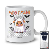 Personalized Custom Name Moo I Mean Boo; Lovely Halloween Highland Cow Boo Ghost Cosplay T-Shirt