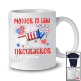 Personalized Custom Name Mother in law Of The Little Firecracker; Lovely 4th Of July Family Patriotic T-Shirt